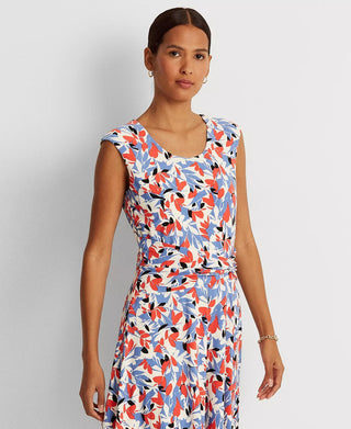 Ralph Lauren Women's Floral Jersey Dress Blue Size 10