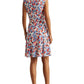 Vestido de malha floral feminino Ralph Lauren, azul, tamanho 12