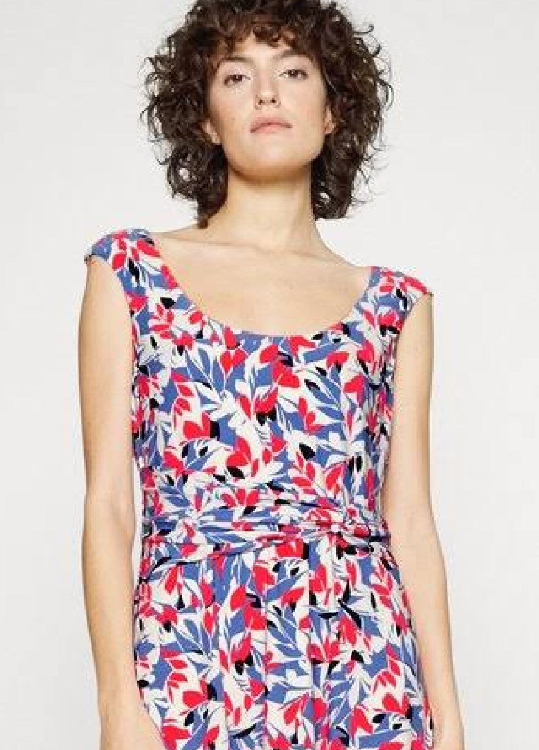 Vestido de malha floral feminino Ralph Lauren, branco, tamanho 8