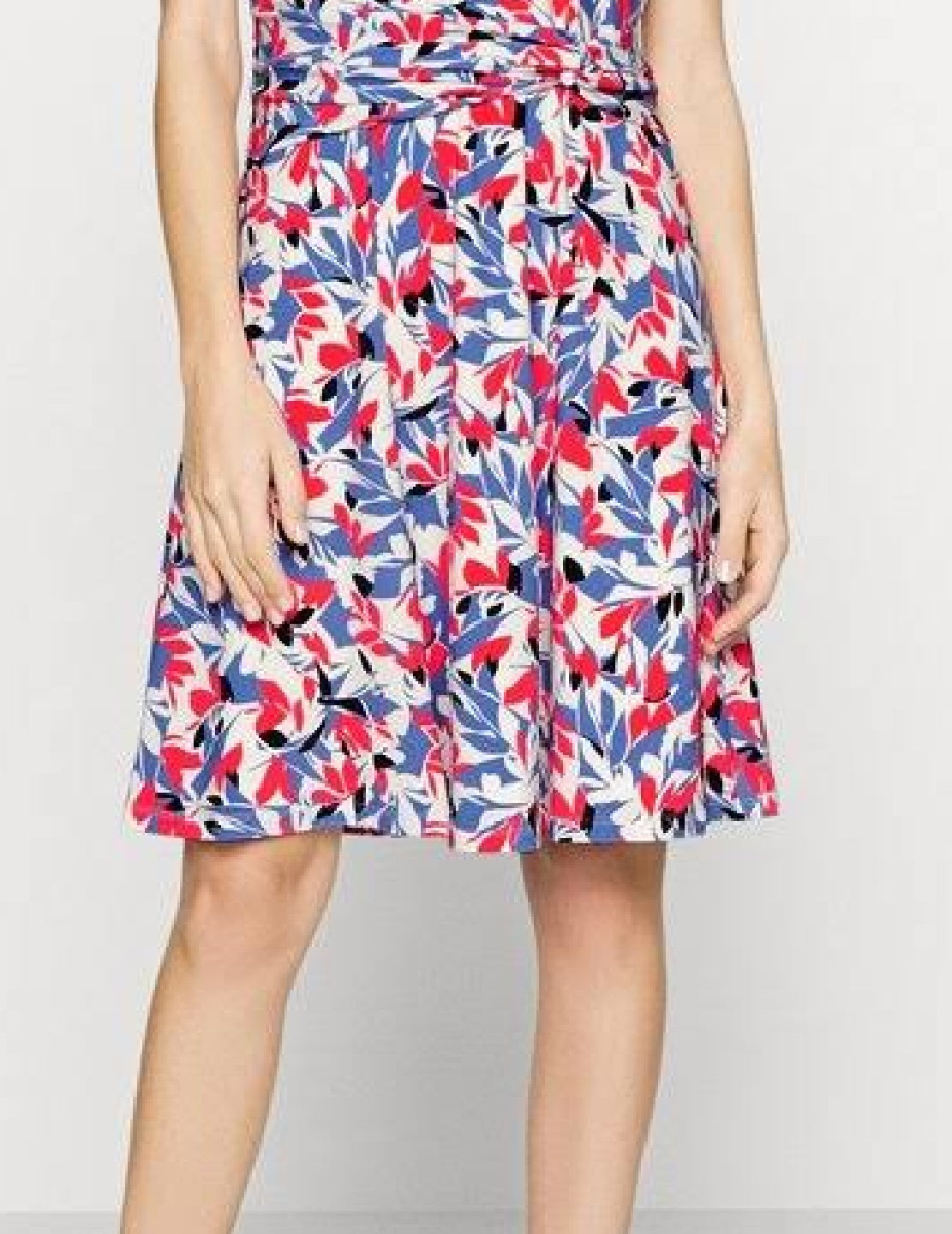 Vestido de malha floral feminino Ralph Lauren, branco, tamanho 8