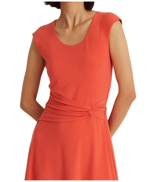 Ralph Lauren Women's Scoop Neck Jersey Dress Orange Size 10