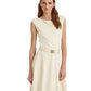 Vestido feminino Ralph Lauren com cinto e ponte branco, tamanho 6
