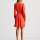 Vestido de malha de manga comprida feminino Ralph Lauren, laranja, tamanho 12