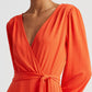 Vestido de malha de manga comprida feminino Ralph Lauren, laranja, tamanho 12