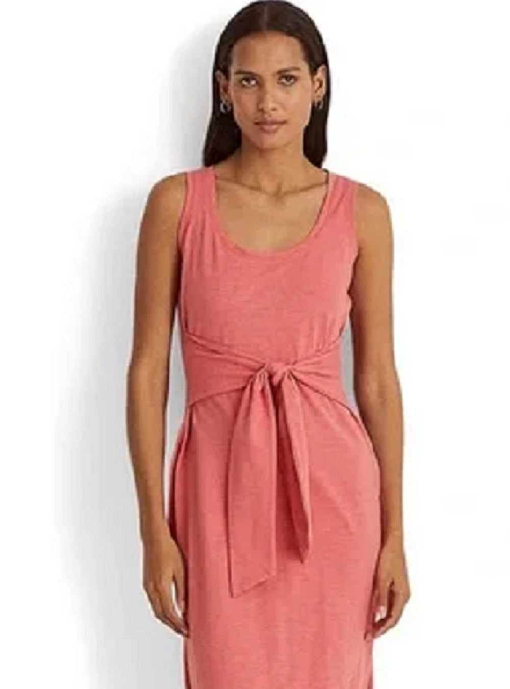 Vestido Ralph Lauren Feminino Sem Mangas em Jersey Vermelho Tamanho 16