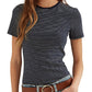 Camiseta Ralph Lauren Feminina Listrada de Algodão Elástico Azul Tamanho Pequeno Pequeno