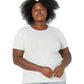 Camiseta Ralph Lauren Feminina Listrada de Algodão Elástico Branca Tamanho 2X