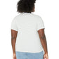 Camiseta Ralph Lauren Feminina Listrada de Algodão Elástico Branca Tamanho 2X