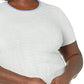 Camiseta Ralph Lauren Feminina Listrada de Algodão Elástico Branca Tamanho 2X