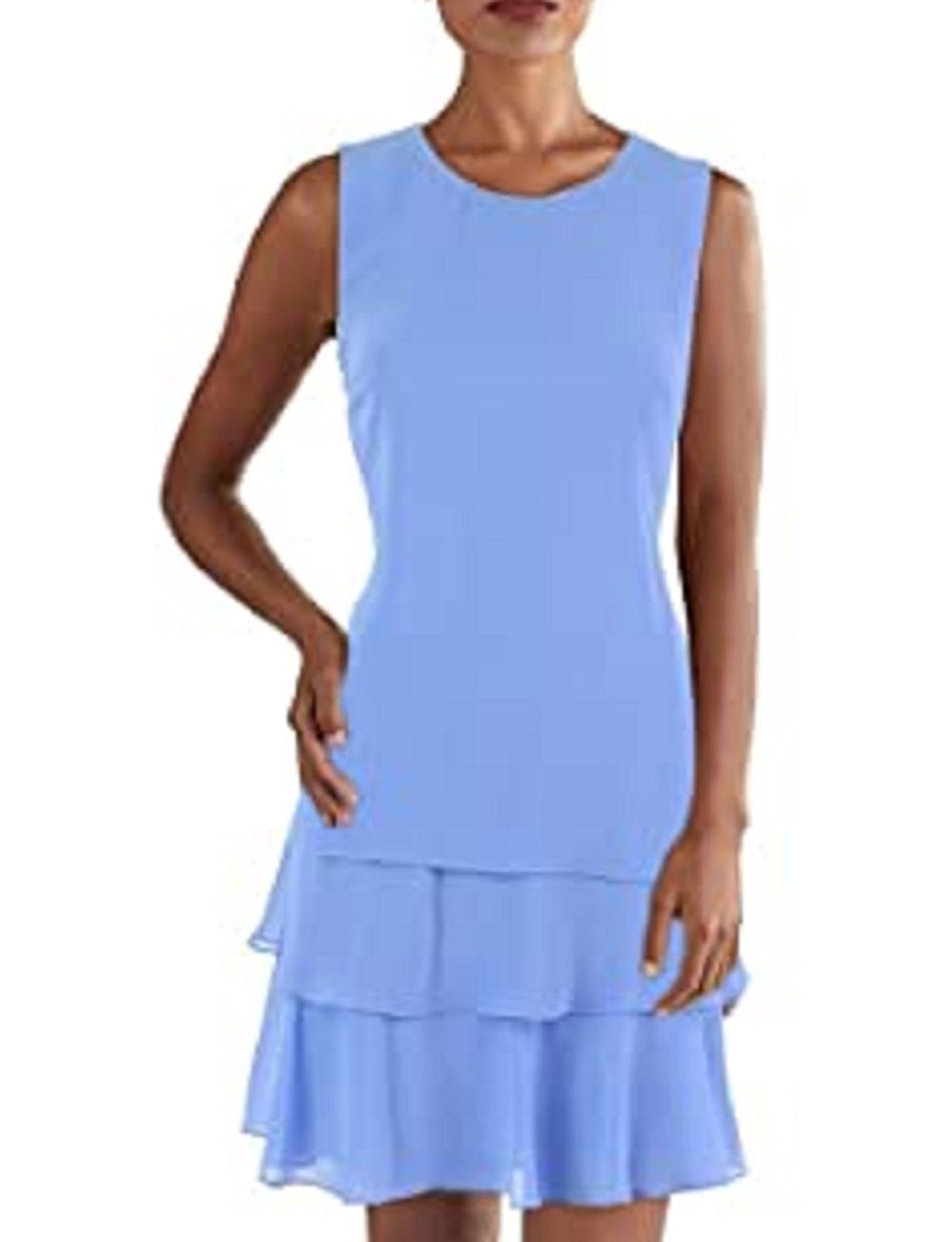 Vestido de crepe feminino Ralph Lauren azul tamanho 14