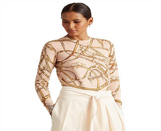 Suéter Ralph Lauren Masculino com Estampa Equestre e Gola Redonda Marrom Tamanho GG