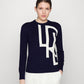 Suéter Ralph Lauren Feminino com Logo em Algodão e Mistura de Algodão Azul Tamanho P
