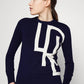 Suéter Ralph Lauren Feminino com Logo em Algodão e Mistura de Algodão Azul Tamanho P