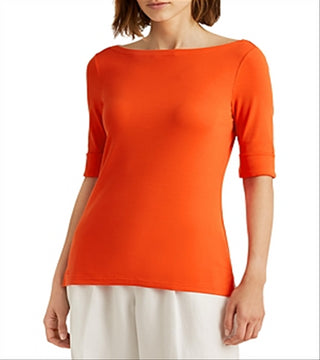 Blusa Ralph Lauren Feminina Gola Canoa Laranja Tamanho P
