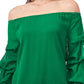 Vince Camuto Blusa feminina com mangas em camadas e ombros de fora, verde, tamanho médio