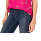 Blusa feminina Vince Camuto com estampa floral e franzido, sem mangas, preta, tamanho P