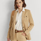 Blazer Ralph Lauren Feminino com Acabamento em Couro Sintético Marrom Tamanho 4