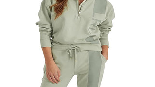 Moletom Ralph Lauren French Terry Feminino com Zíper 1/4 Verde Tamanho Grande
