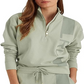 Moletom Ralph Lauren French Terry Feminino com Zíper 1/4 Verde Tamanho Grande