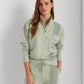 Ralph Lauren Moletom Feminino com Zíper, Bainha e Punhos Canelados e Logotipo Gráfico, Verde, Tamanho Médio