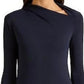 Blusa Ralph Lauren Feminina Assimétrica Gola Mock Azul Tamanho X-S