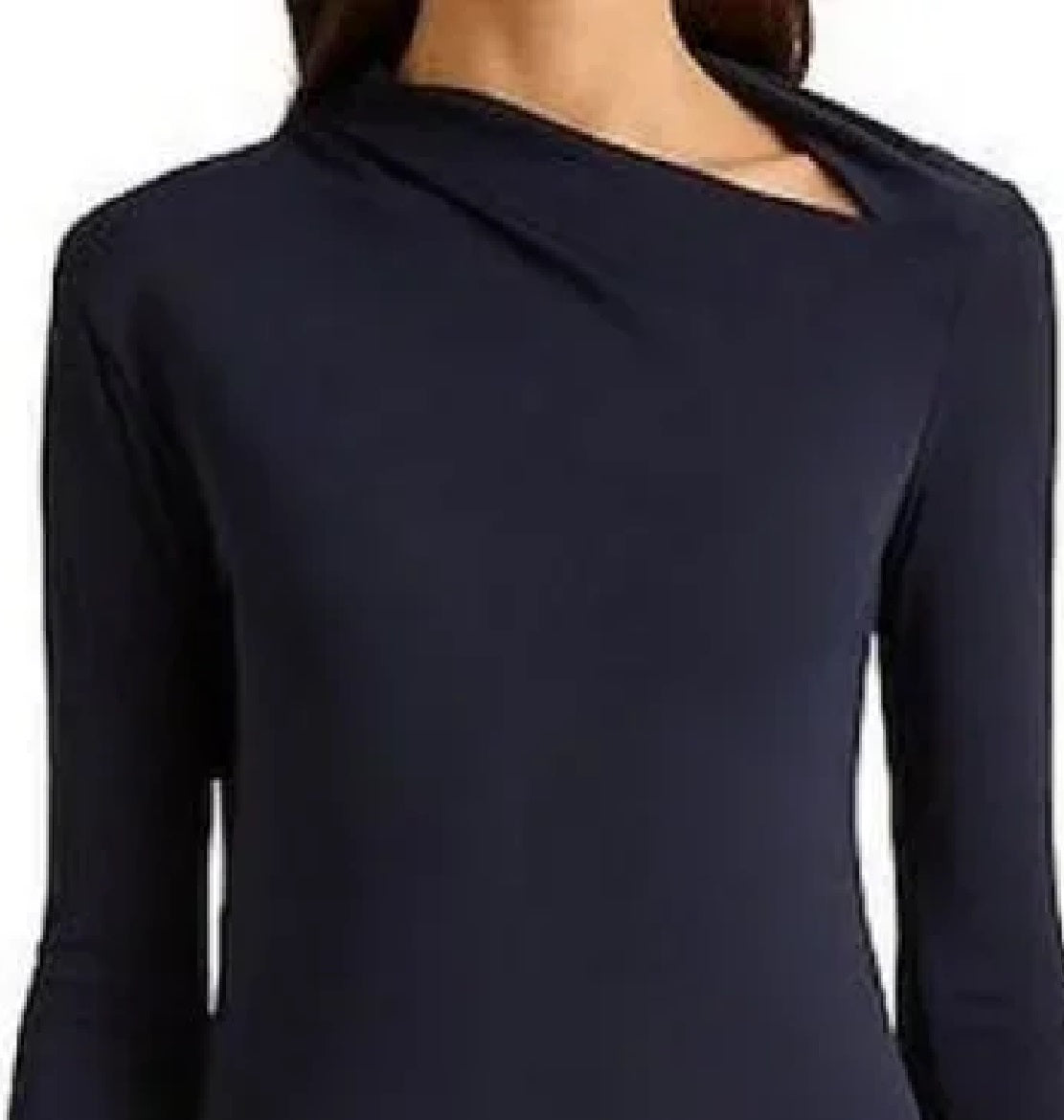 Blusa Ralph Lauren Feminina Assimétrica Gola Mock Azul Tamanho X-S