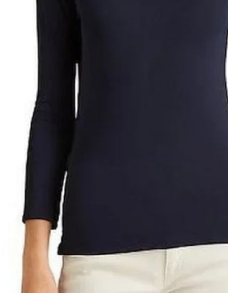 Blusa Ralph Lauren Feminina Assimétrica Gola Mock Azul Tamanho X-S
