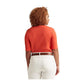 Camiseta Ralph Lauren Feminina de Algodão Elástico com Gola Canoa Laranja Tamanho 3X