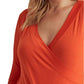 Camiseta Ralph Lauren Feminina Surplice Jersey Laranja Tamanho 1X