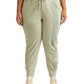 Calça jogger feminina Ralph Lauren com bolsos e cordão, comprimento até o tornozelo, com estampa de logotipo, verde, tamanho 1X