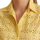 Camisa Ralph Lauren Feminina de Algodão com Ilhós, Amarela, Tamanho X-S