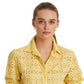 Camisa Ralph Lauren Feminina de Algodão com Ilhós, Amarela, Tamanho 1X