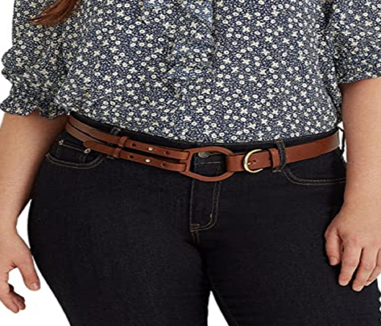 Blusa Ralph Lauren Feminina Floral Crepe Azul Tamanho 2X