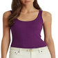 Camiseta regata feminina Ralph Lauren de algodão misto, roxa, tamanho grande