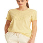 Camiseta Ralph Lauren Feminina com Logo e Ilhós, Amarela, Tamanho XG