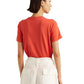Camiseta Ralph Lauren Feminina com Logo e Ilhós Laranja Tamanho P
