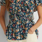 Blusa Ralph Lauren Feminina Floral Jersey Surplice Azul Tamanho X-G