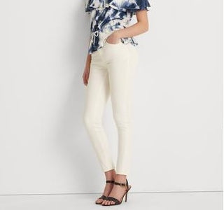 Blusa Ralph Lauren Feminina com Babados, Elástico, Cordão na Cintura, Tie Dye, Manga Curta, Ombro a Ombro, Branca, Tamanho Médio