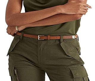 Camiseta regata feminina Ralph Lauren de malha com decote careca, verde, tamanho médio