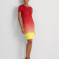 Vestido de malha de manga curta tingido Ralph Lauren feminino, tamanhos variados, tamanho extragrande