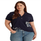 Polo Ralph Lauren Feminino com Estampa de Logo e Gola Manga Curta Azul Tamanho 3X