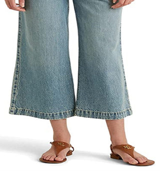 Calça jeans cropped feminina Ralph Lauren, azul, tamanho 14