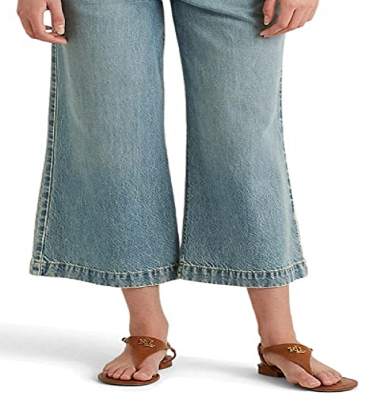 Calça jeans cropped feminina Ralph Lauren, azul, tamanho 6