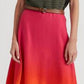 Saia midi feminina Ralph Lauren com decote em V e mangas curtas, tamanho 16