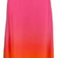 Saia midi Ralph Lauren feminina com decote em V e mangas curtas, rosa, tamanho 6