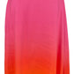 Saia midi Ralph Lauren feminina com decote em V e mangas curtas, rosa, tamanho 6