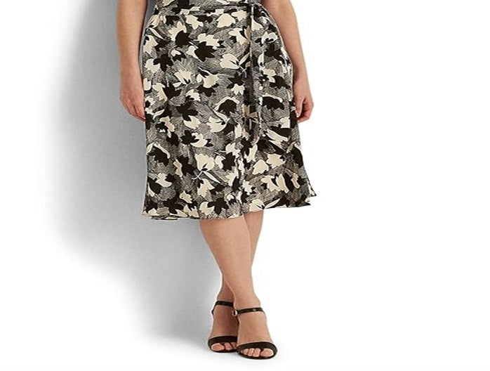 Vestido Ralph Lauren Feminino Estampado Bubble Crepe Branco Tamanho 10
