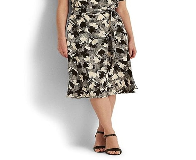Vestido Ralph Lauren Feminino Estampado Bubble Crepe Branco Tamanho 4