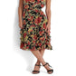 Vestido Ralph Lauren Feminino Floral Crinkle Georgette Preto Tamanho 12 Petite