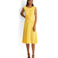 Vestido de malha Ralph Lauren feminino com frente torcida, amarelo, tamanho 12